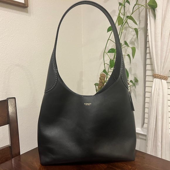 Coach Handbags - Coach Brooklyn 28 Black Leather Shoulder Bag